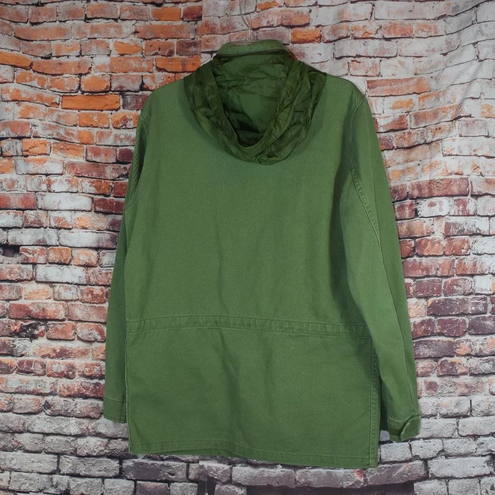 Levi's Medium Military Field Jacket Hidden Hood Army Green Parka - Picture 8 of 12